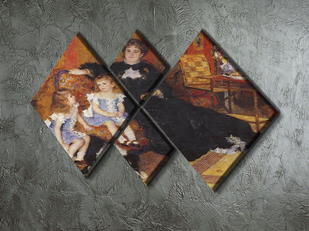 Madame Charpentier and her children by Renoir 4 Square Multi Panel Canvas - Canvas Art Rocks - 2