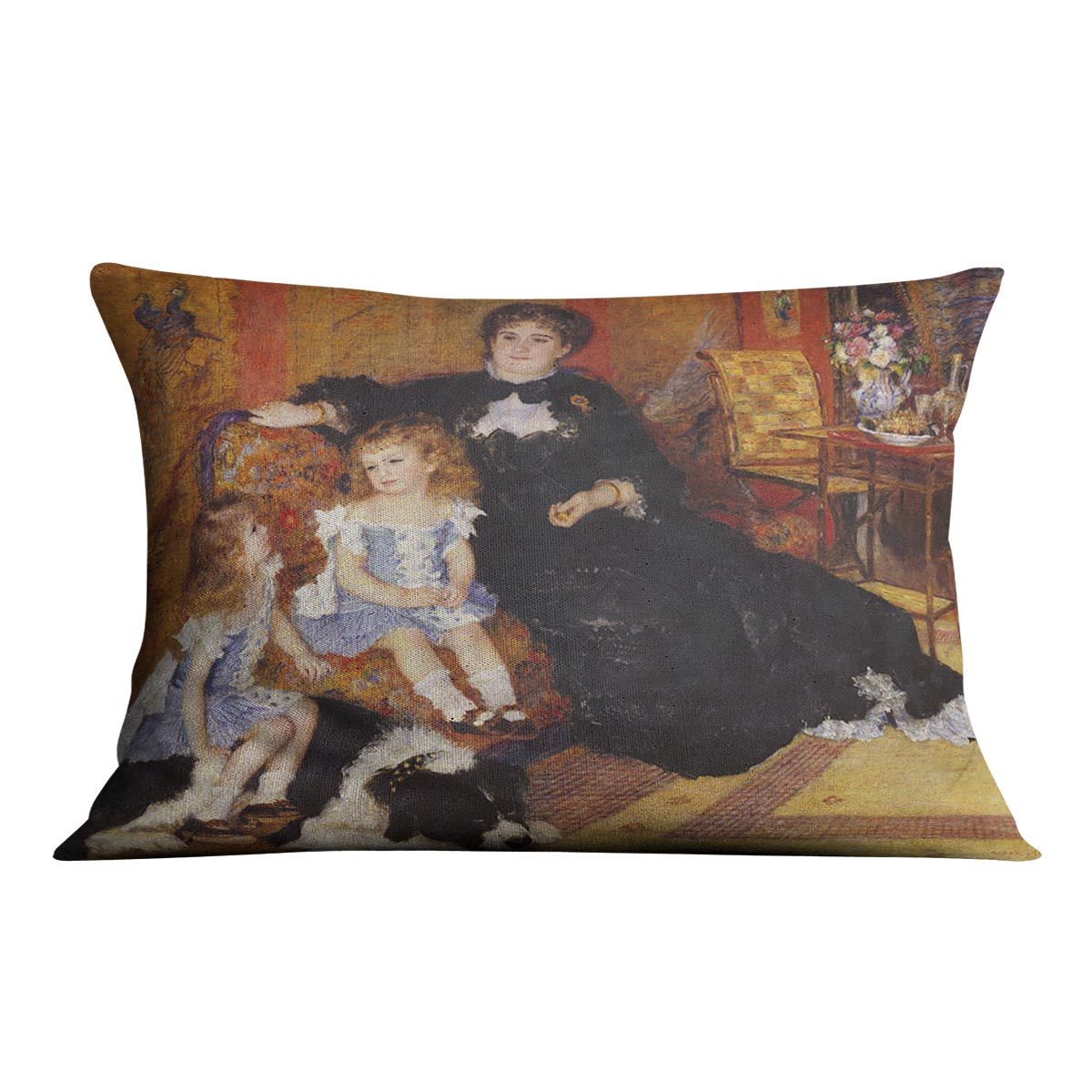 Madame Charpentier and her children by Renoir Cushion