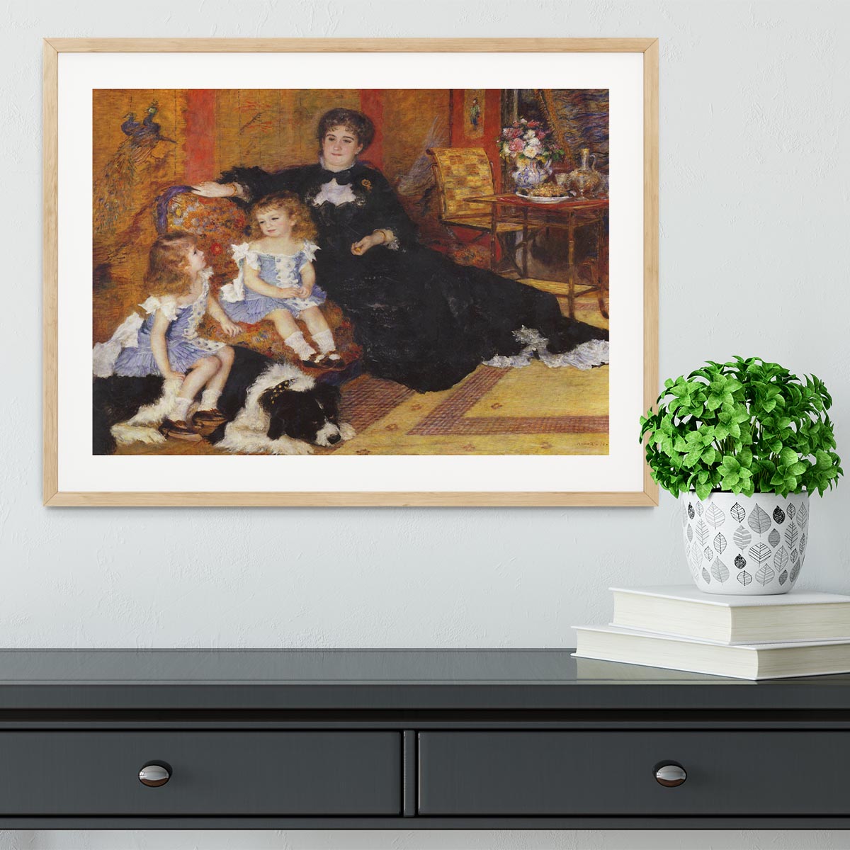 Madame Charpentier and her children by Renoir Framed Print - Canvas Art Rocks - 3