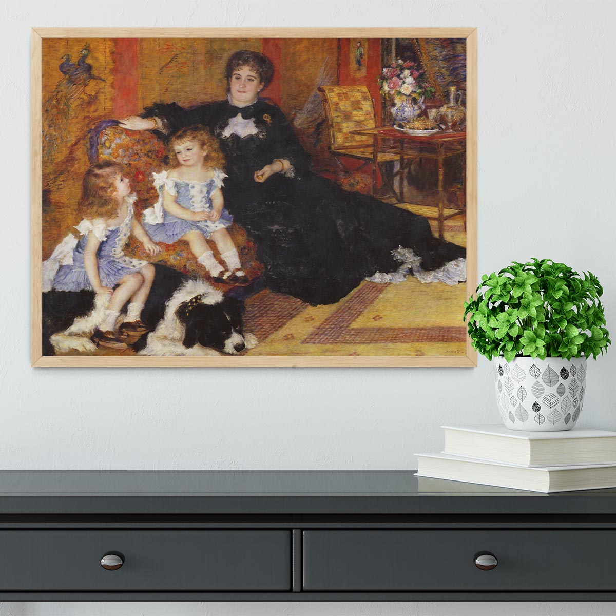 Madame Charpentier and her children by Renoir Framed Print - Canvas Art Rocks - 4