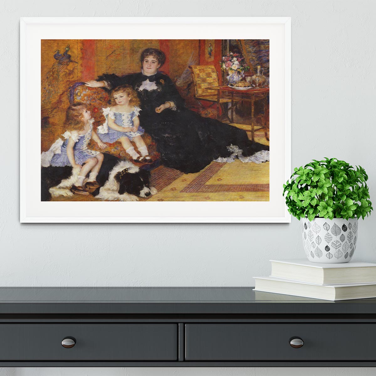 Madame Charpentier and her children by Renoir Framed Print - Canvas Art Rocks - 5