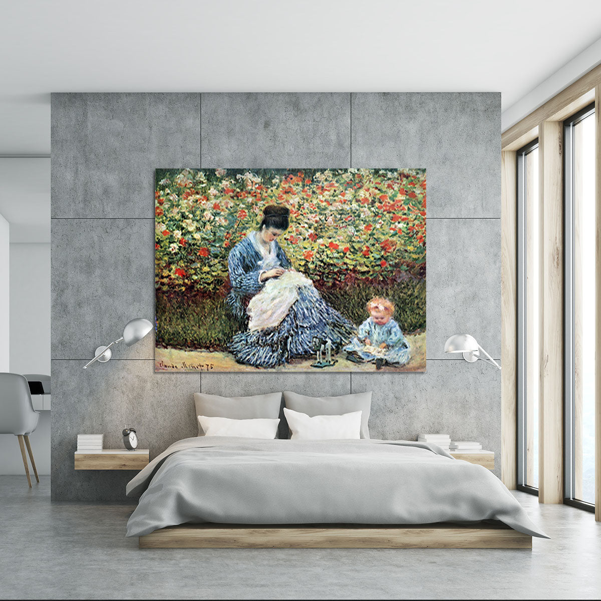 Madame Monet and child by Monet Canvas Print or Poster - Canvas Art Rocks - 5