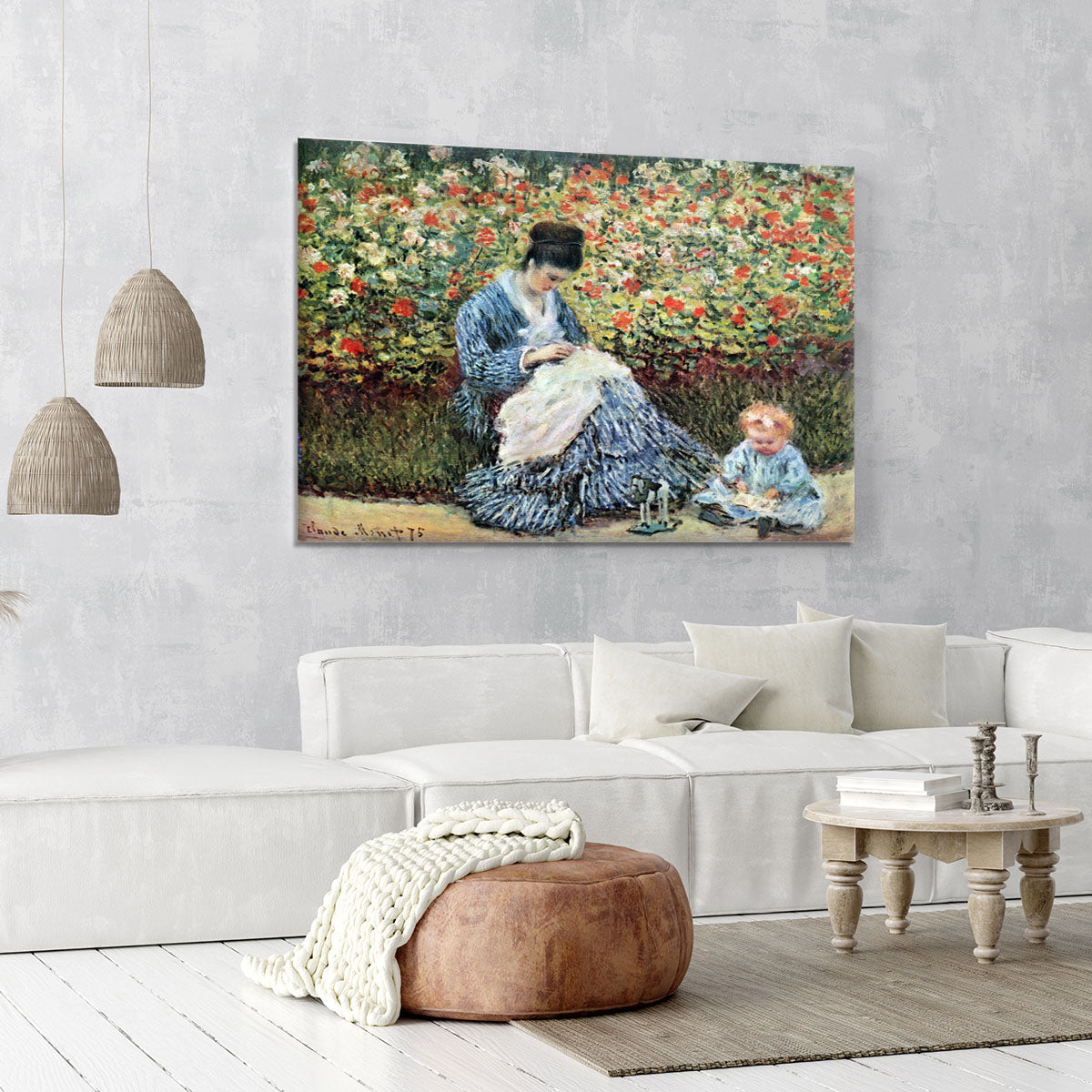 Madame Monet and child by Monet Canvas Print or Poster - Canvas Art Rocks - 6