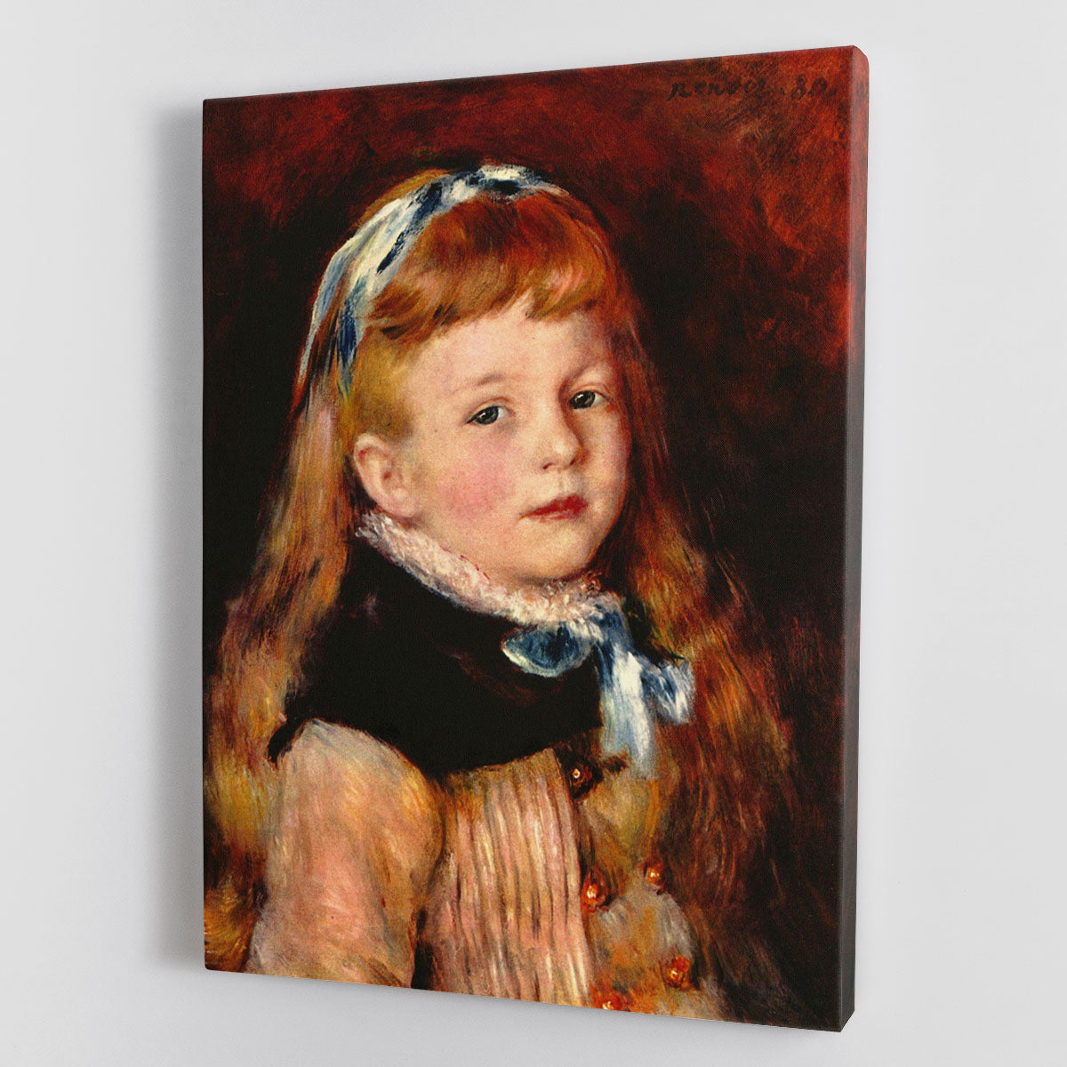 Mademoiselle Grimprel with blue hair band by Renoir Canvas Print or Poster - Canvas Art Rocks - 1
