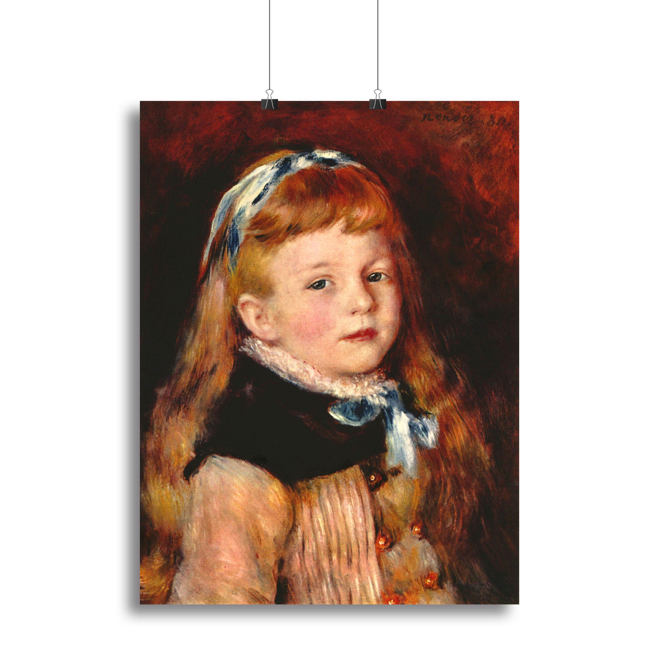 Mademoiselle Grimprel with blue hair band by Renoir Canvas Print or Poster - Canvas Art Rocks - 2