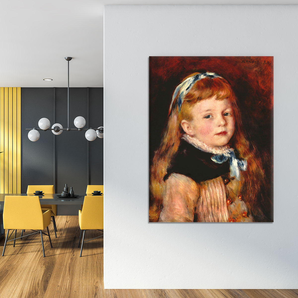 Mademoiselle Grimprel with blue hair band by Renoir Canvas Print or Poster - Canvas Art Rocks - 4