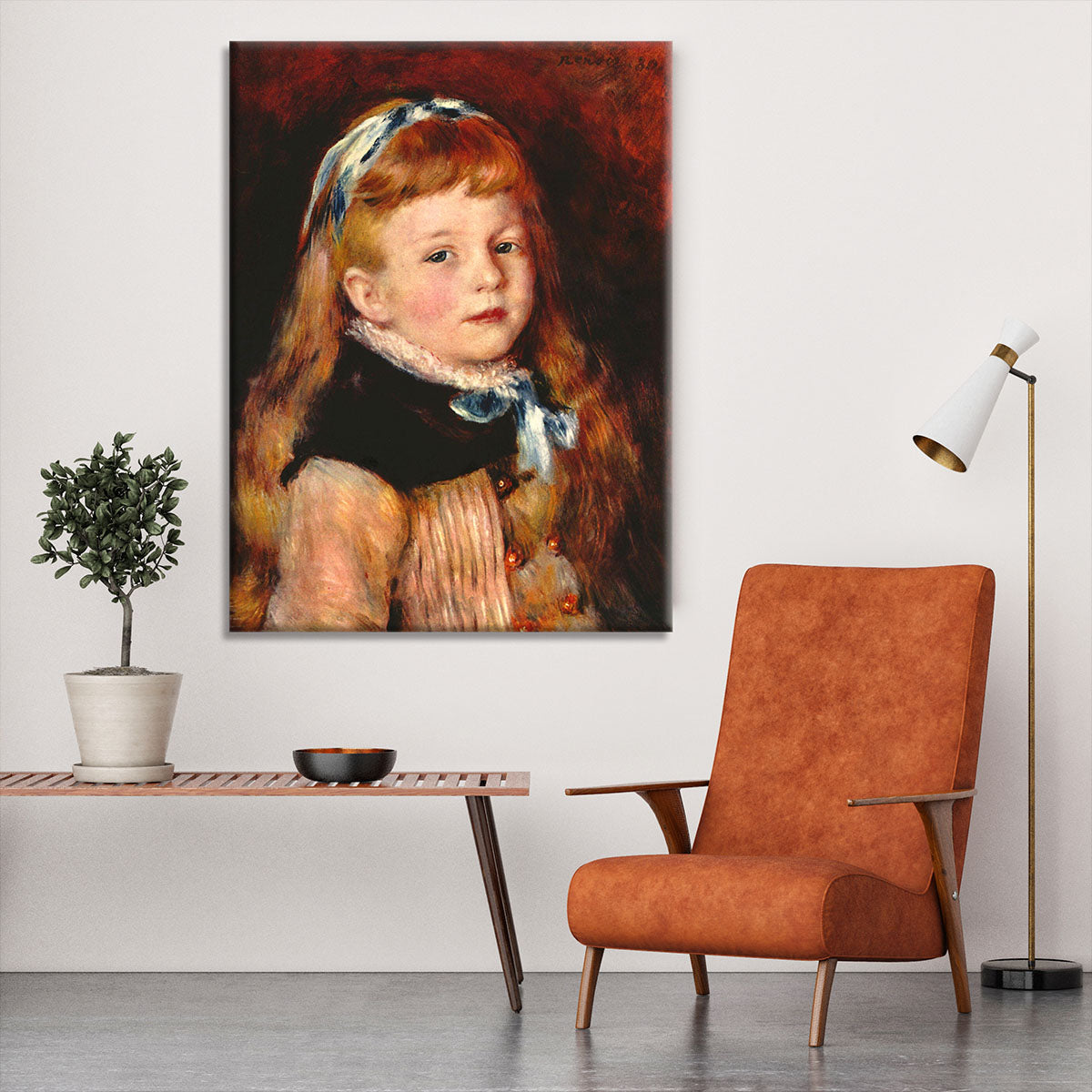 Mademoiselle Grimprel with blue hair band by Renoir Canvas Print or Poster - Canvas Art Rocks - 6