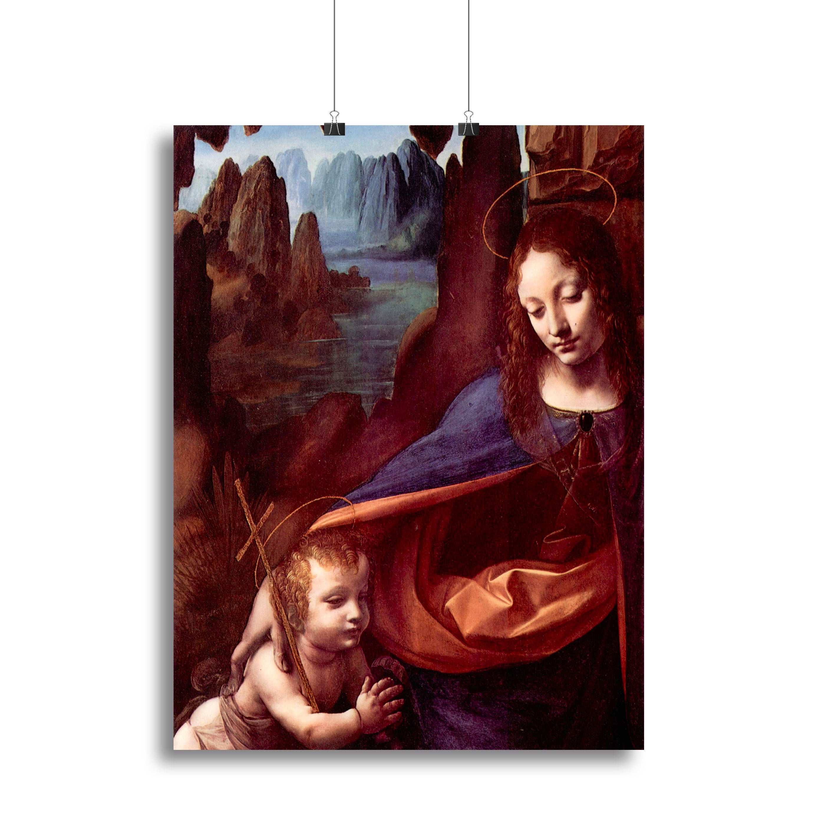 Madonna in the rock cave Detail by Da Vinci Canvas Print or Poster - Canvas Art Rocks - 2