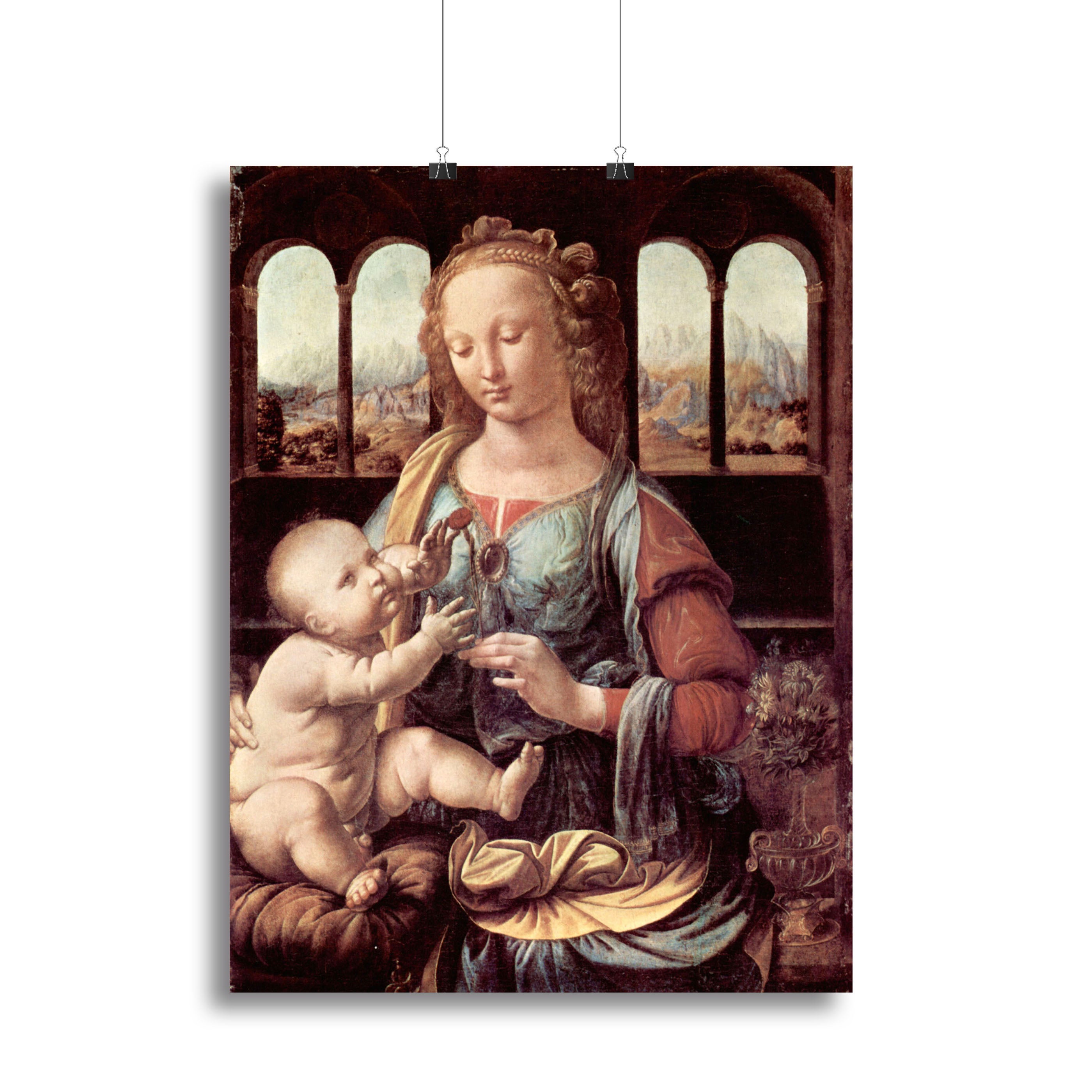 Madonna with the Carnation by Da Vinci Canvas Print or Poster - Canvas Art Rocks - 2