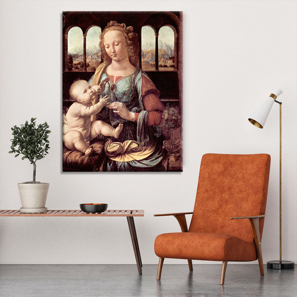 Madonna with the Carnation by Da Vinci Canvas Print or Poster - Canvas Art Rocks - 6