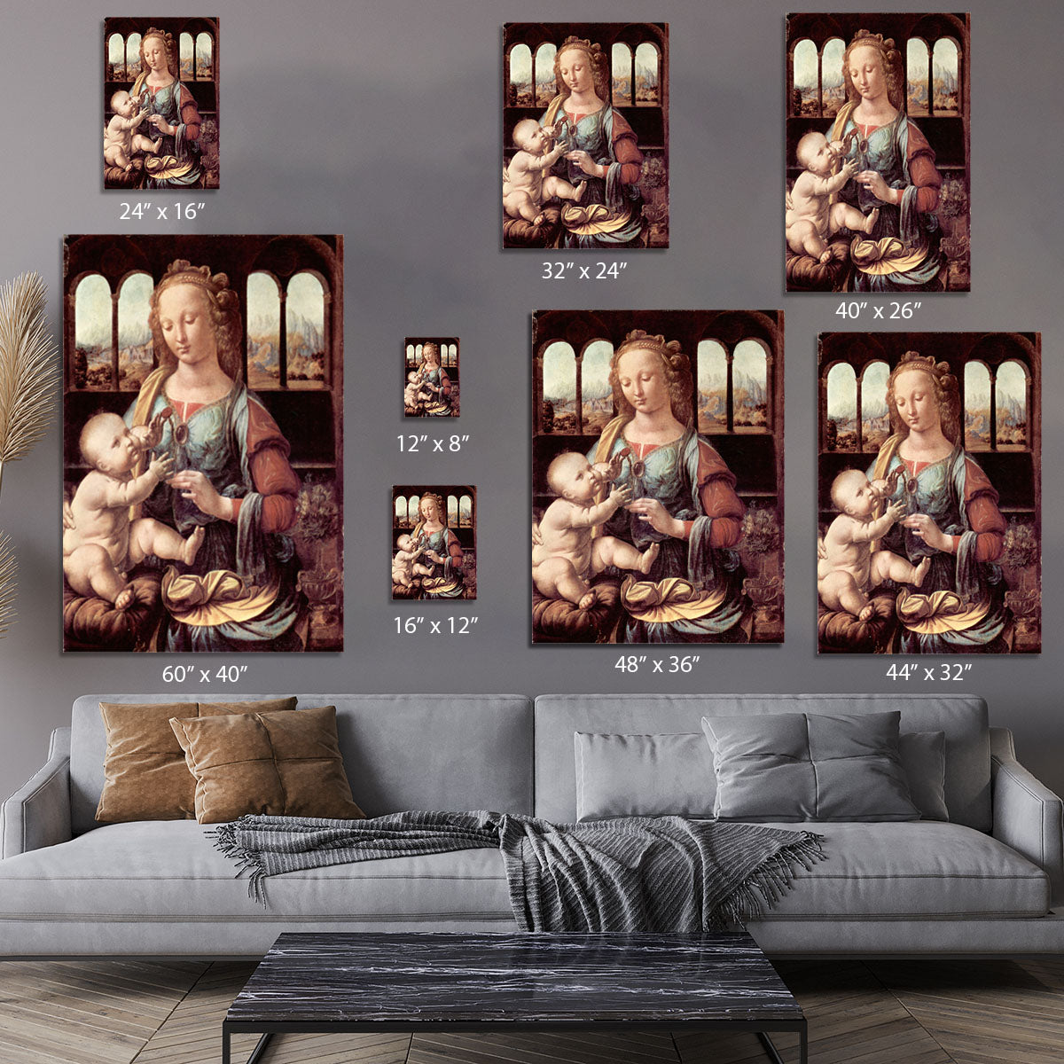 Madonna with the Carnation by Da Vinci Canvas Print or Poster - Canvas Art Rocks - 7