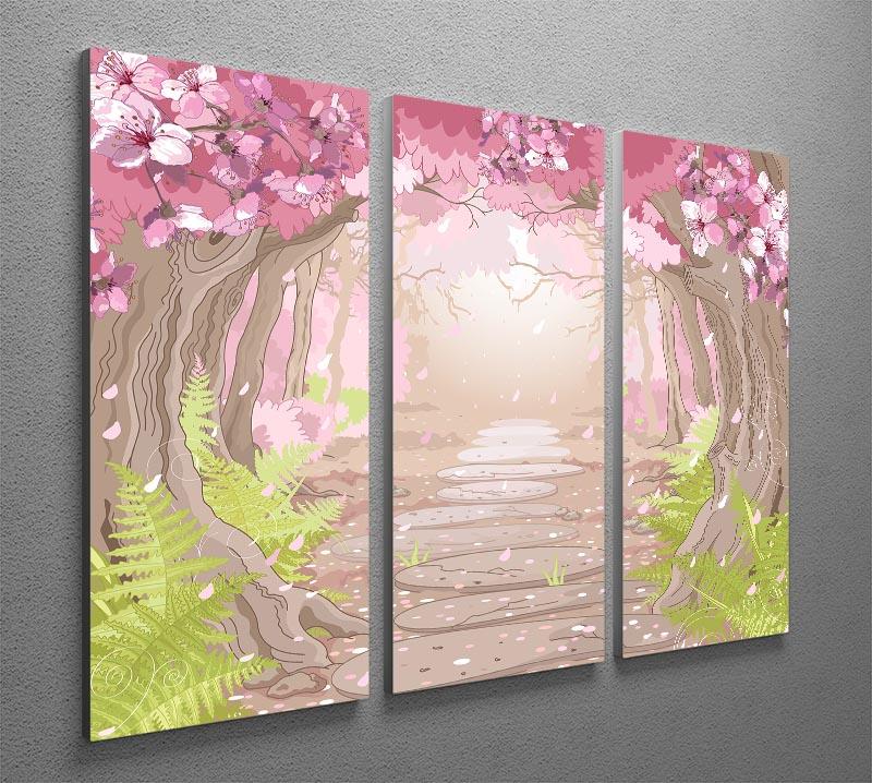 Magic spring forest 3 Split Panel Canvas Print - Canvas Art Rocks - 2