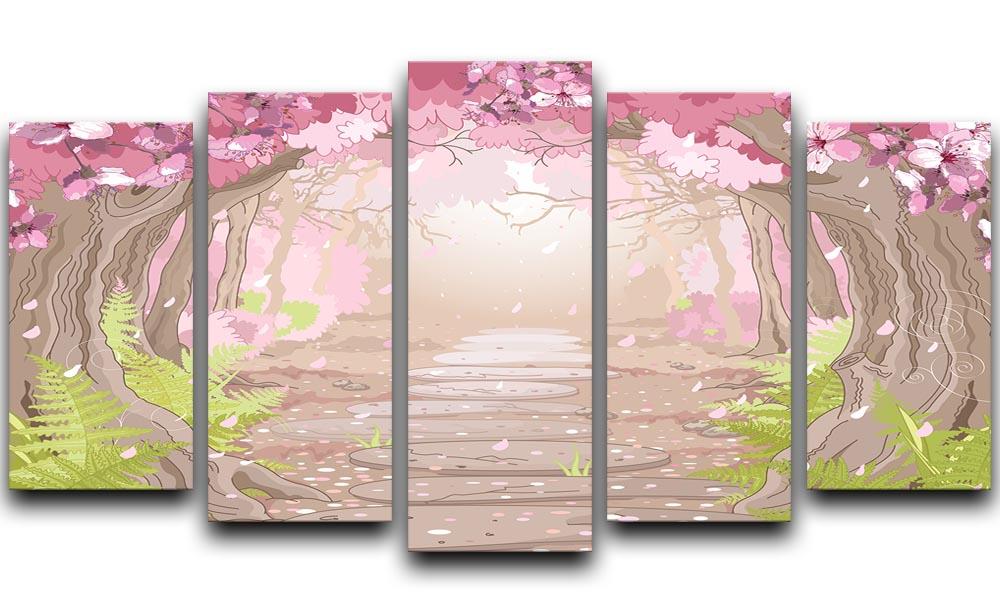 Magic spring forest 5 Split Panel Canvas  - Canvas Art Rocks - 1