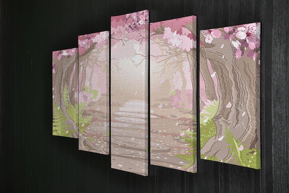 Magic spring forest 5 Split Panel Canvas - Canvas Art Rocks - 2