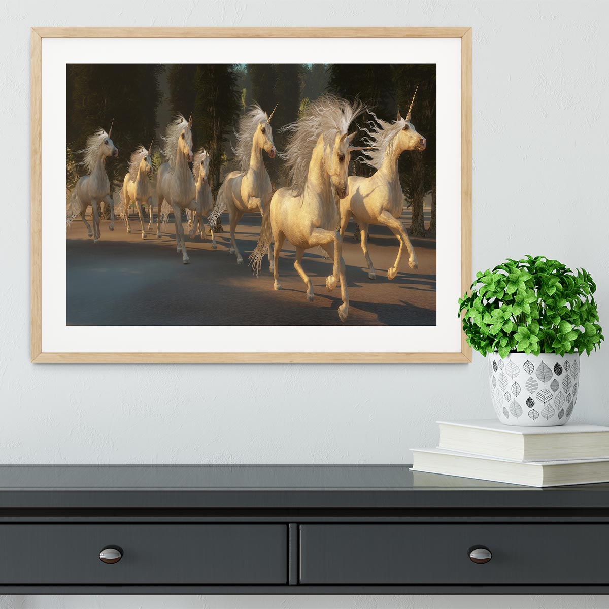 Magical Unicorn Forest Framed Print - Canvas Art Rocks - 3