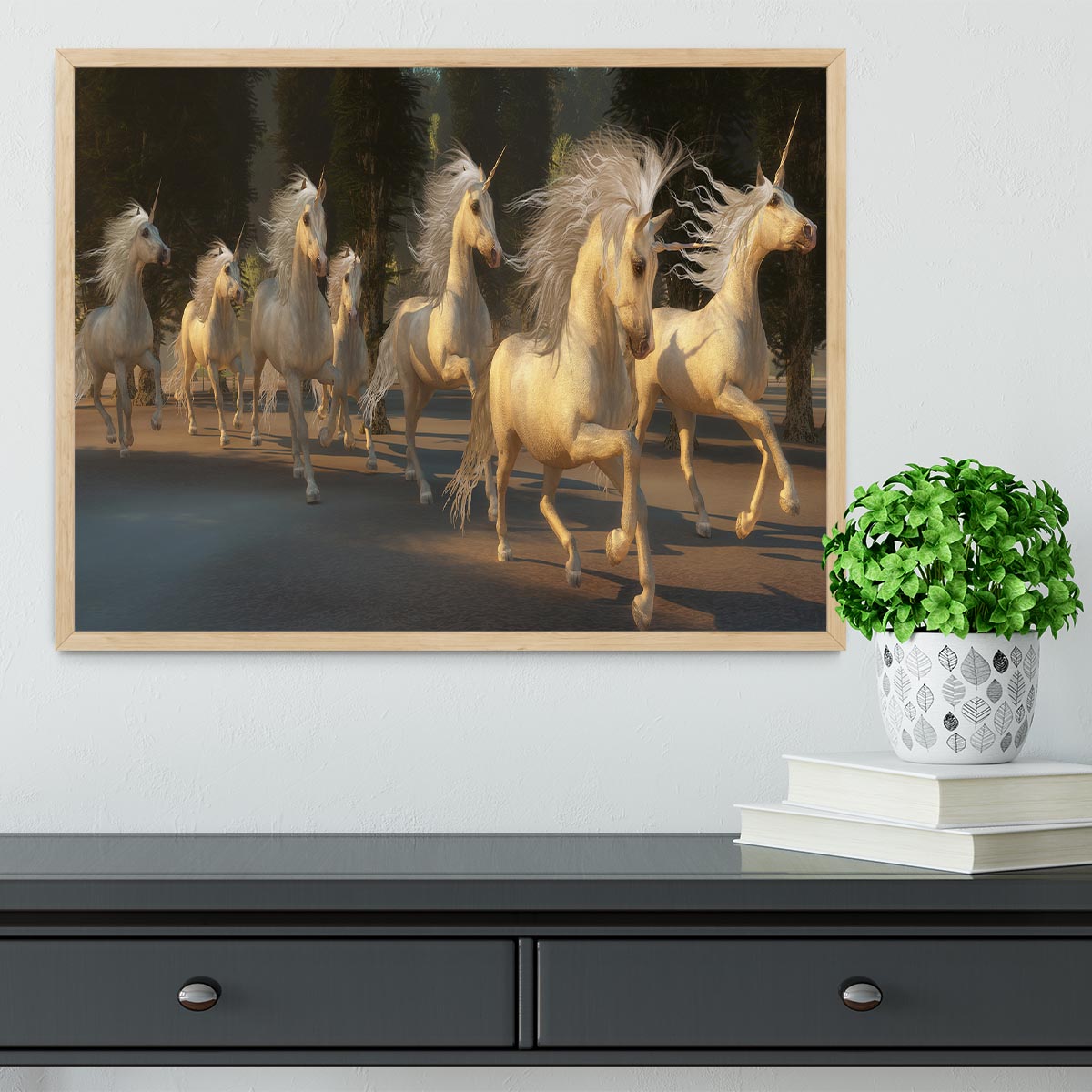 Magical Unicorn Forest Framed Print - Canvas Art Rocks - 4