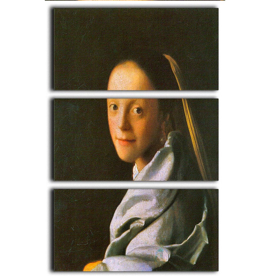Maid by Vermeer 3 Split Panel Canvas Print - Canvas Art Rocks - 1