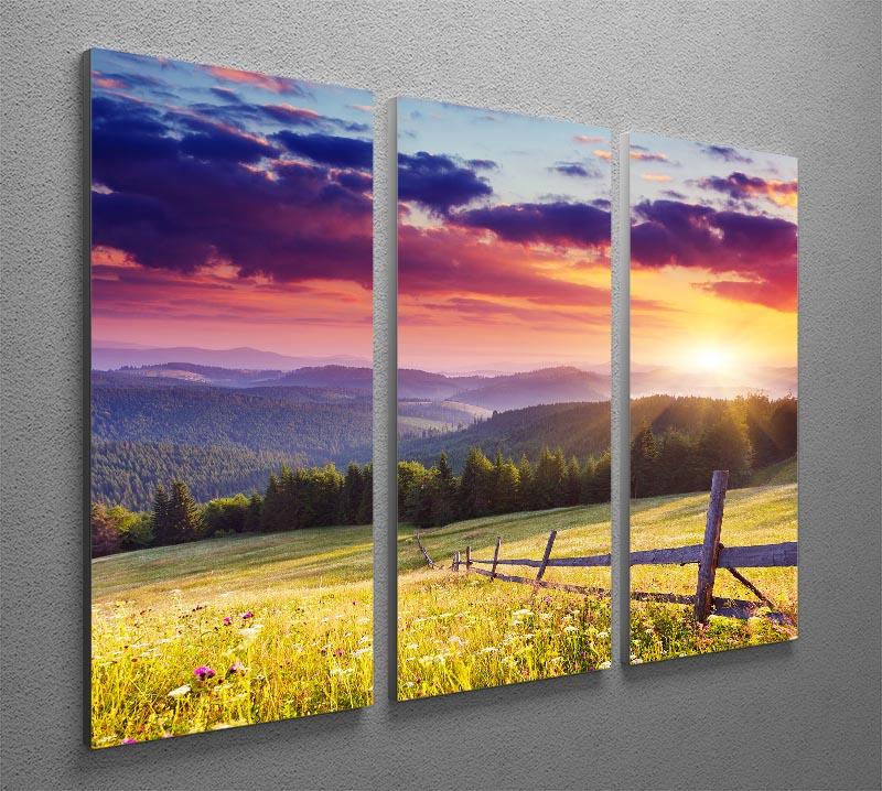 Majestic sunset in Carpathian 3 Split Panel Canvas Print - Canvas Art Rocks - 2