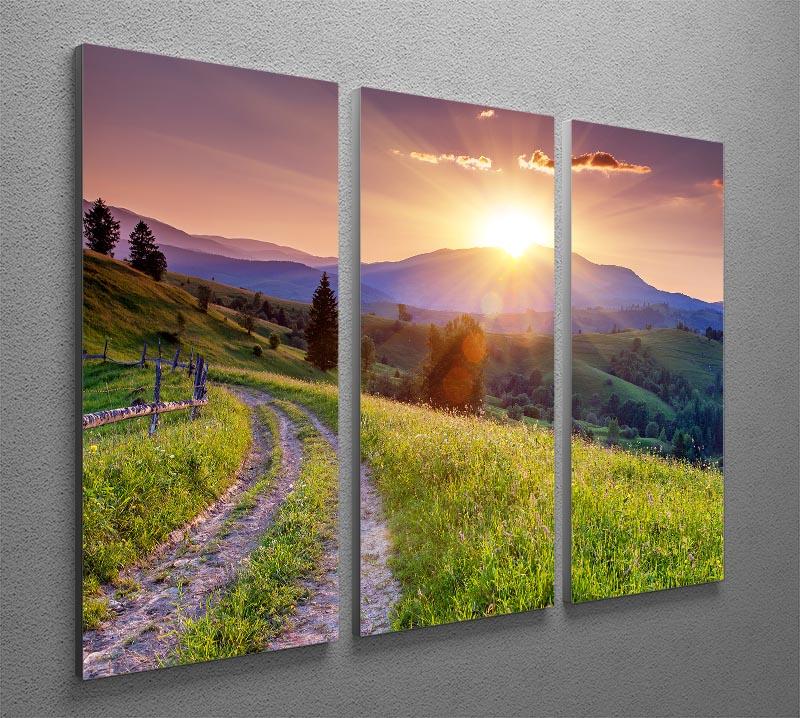 Majestic sunset in the mountains 3 Split Panel Canvas Print - Canvas Art Rocks - 2
