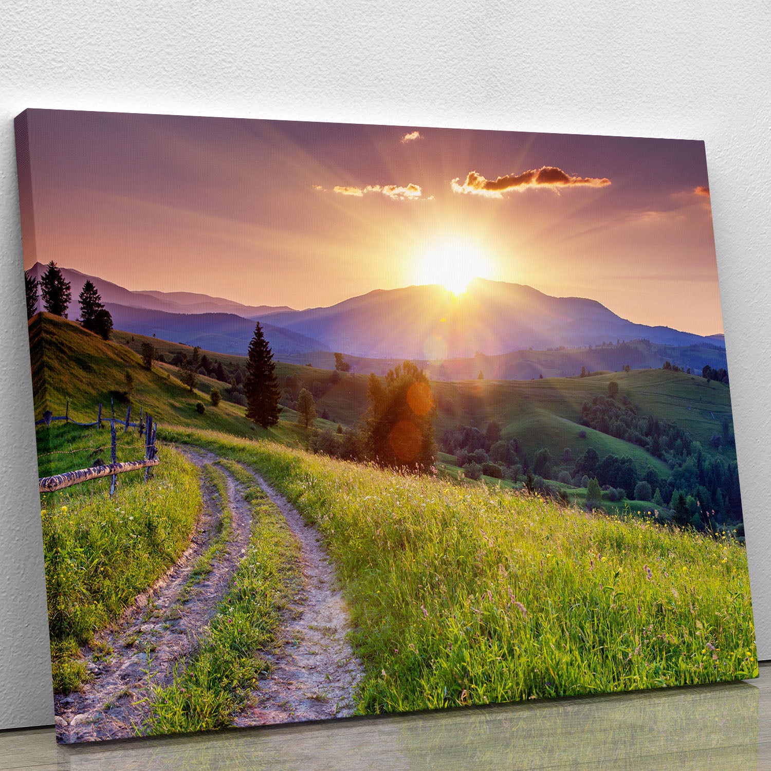 Majestic sunset in the mountains Canvas Print or Poster - Canvas Art Rocks - 1