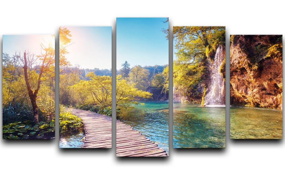 Majestic view on turquoise water 5 Split Panel Canvas  - Canvas Art Rocks - 1
