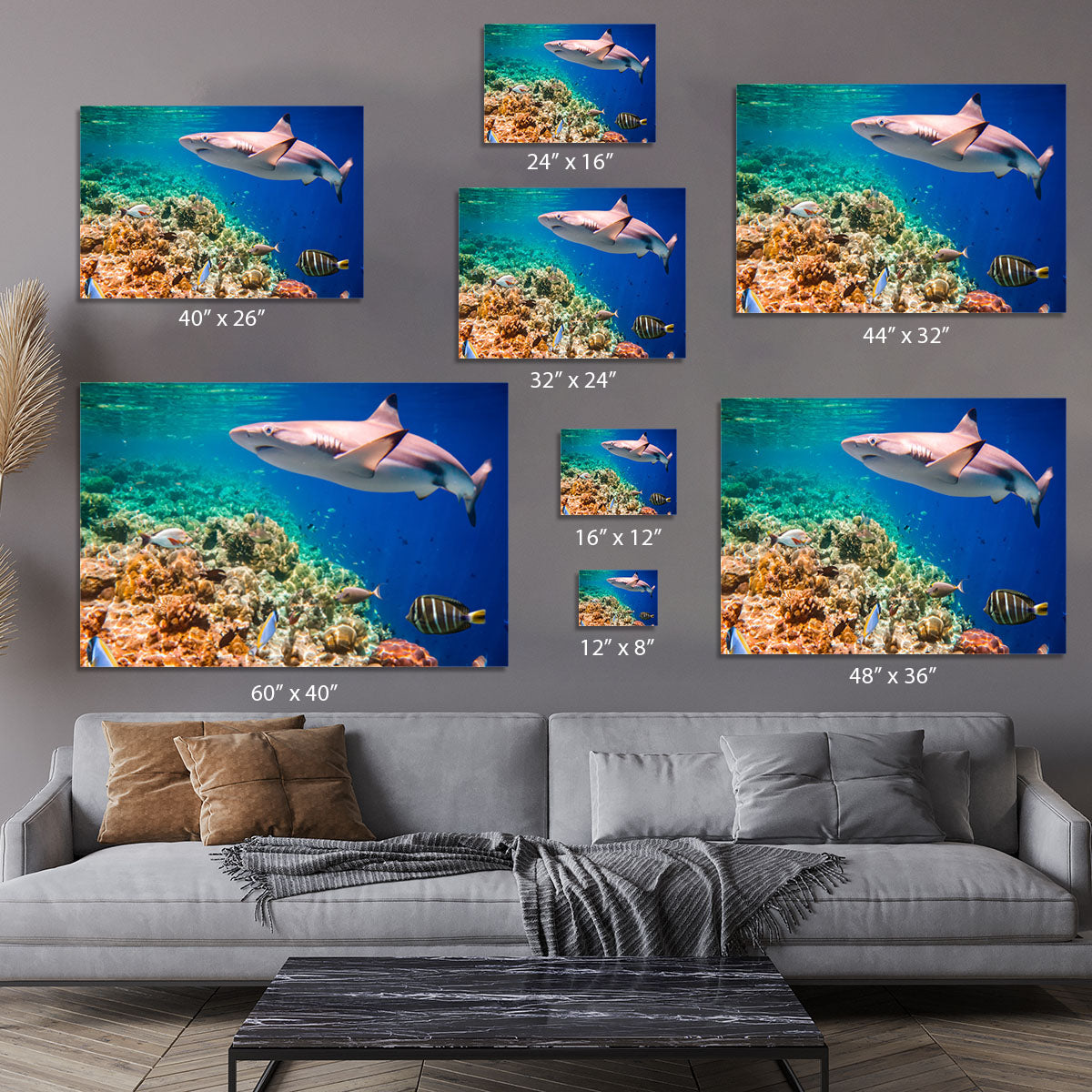 Maldives Indian Ocean coral reef Canvas Print or Poster - Canvas Art Rocks - 7