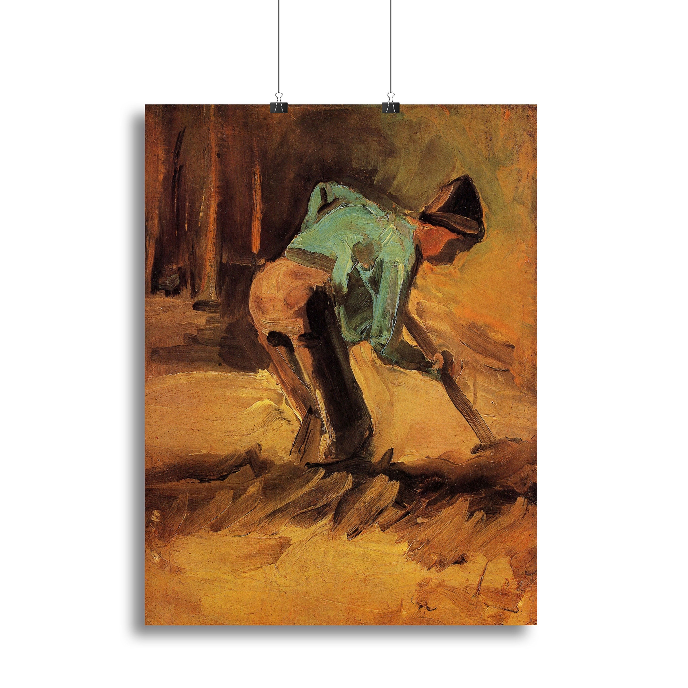 Man Stooping with Stick or Spade by Van Gogh Canvas Print or Poster - Canvas Art Rocks - 2
