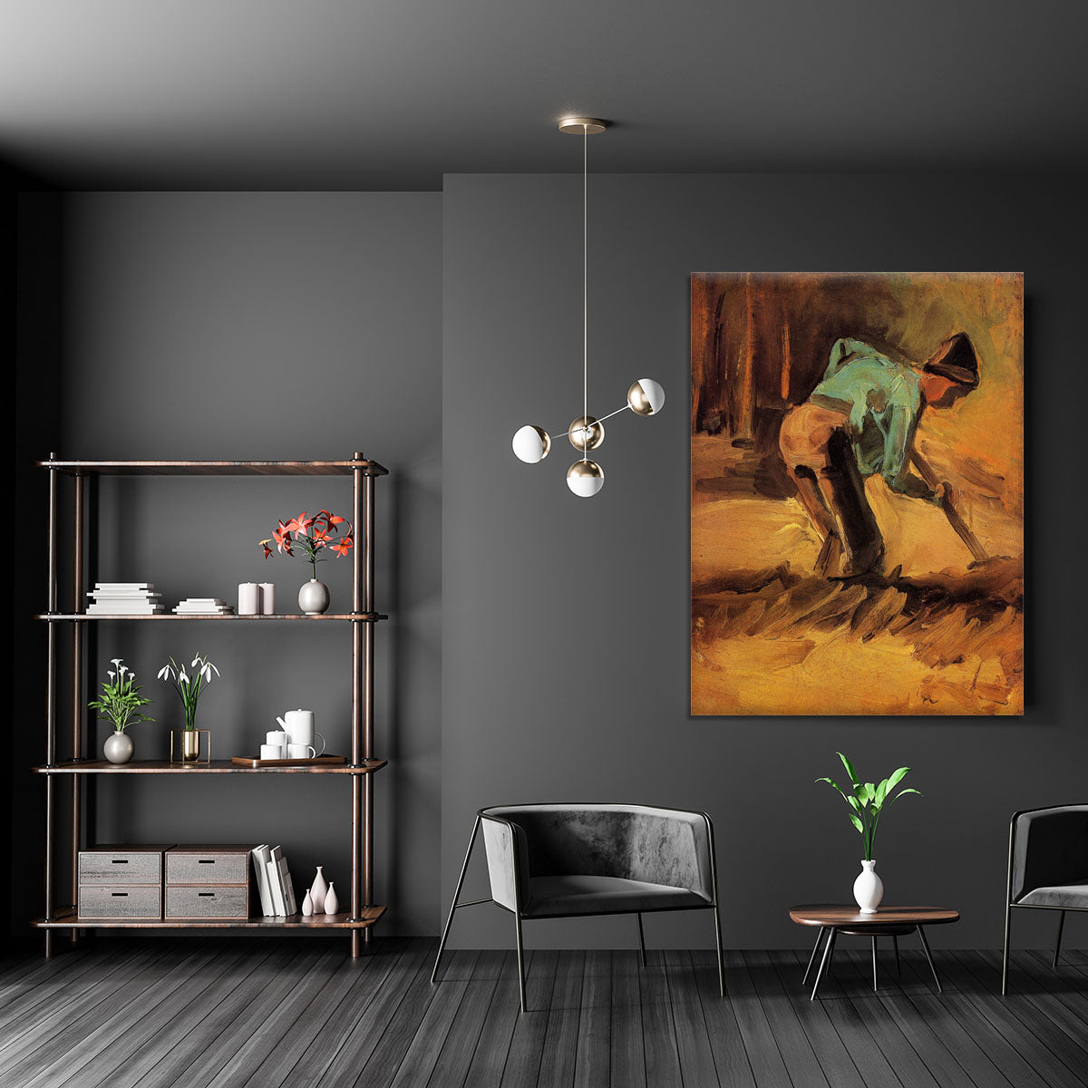 Man Stooping with Stick or Spade by Van Gogh Canvas Print or Poster - Canvas Art Rocks - 5