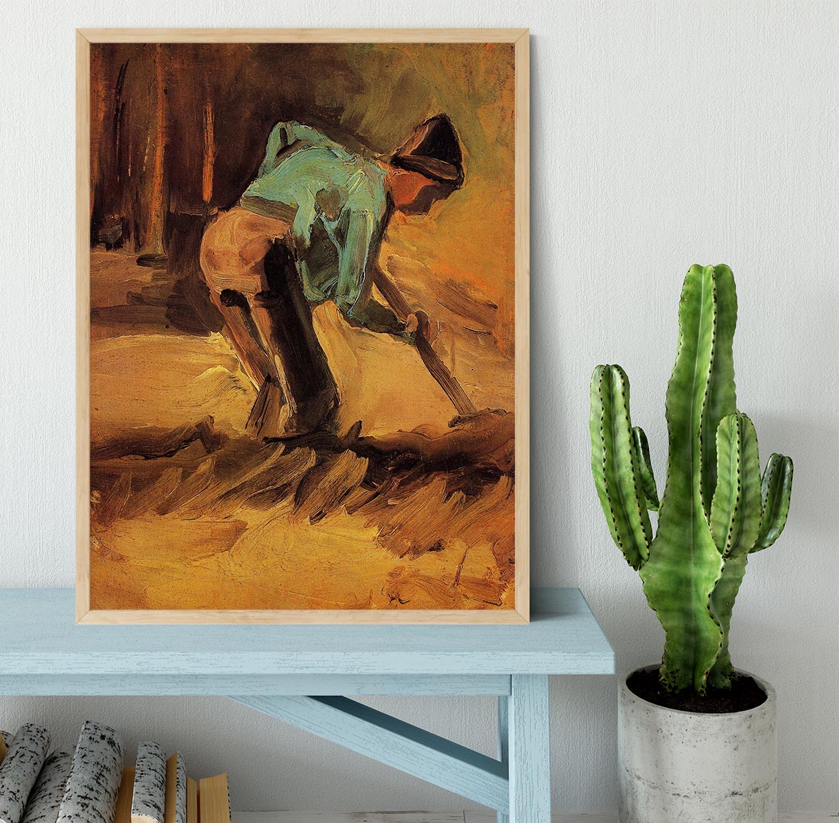 Man Stooping with Stick or Spade by Van Gogh Framed Print - Canvas Art Rocks - 4