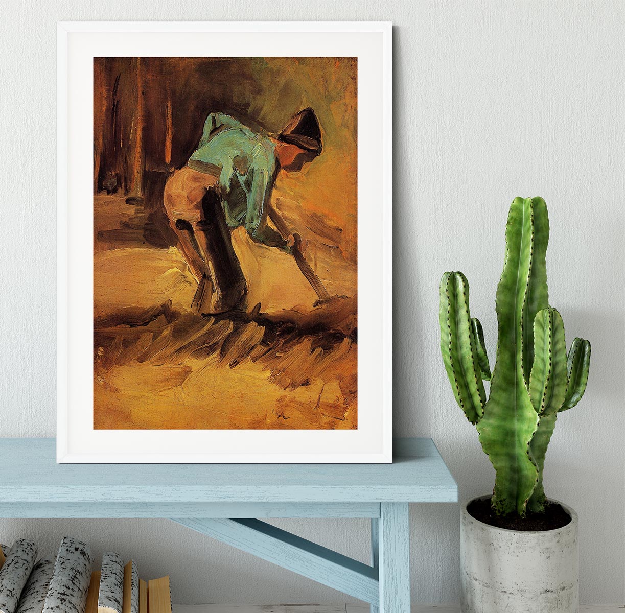 Man Stooping with Stick or Spade by Van Gogh Framed Print - Canvas Art Rocks - 5