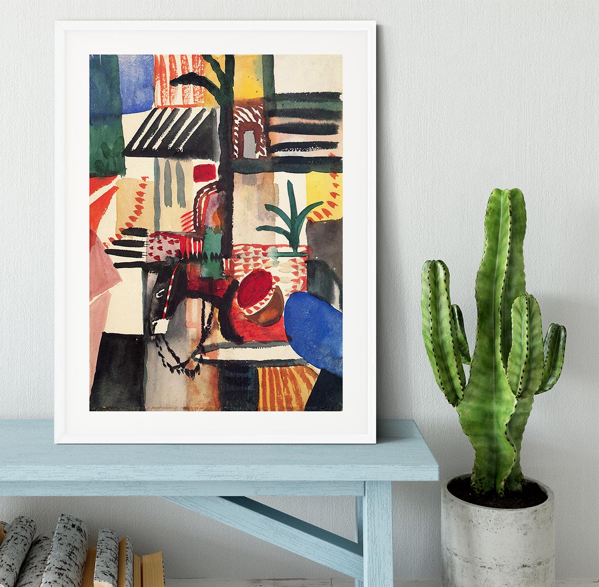 Man with a donkey by Macke Framed Print - Canvas Art Rocks - 5