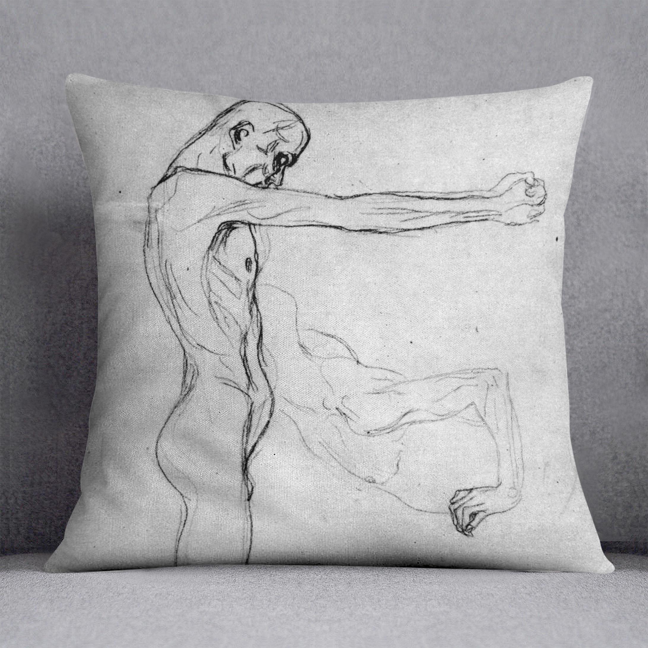 Man with with outstretched arms by Klimt Cushion
