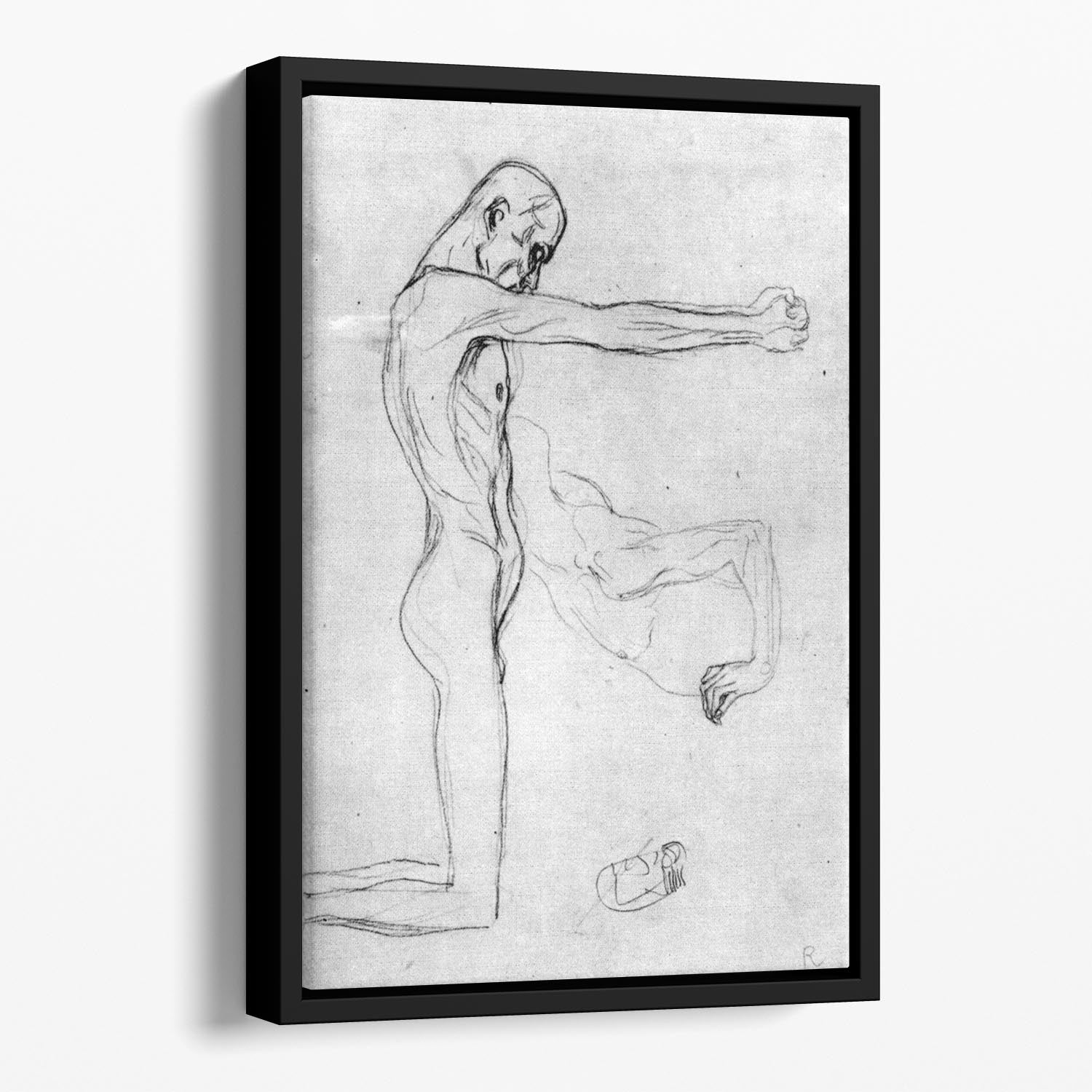 Man with with outstretched arms by Klimt Floating Framed Canvas