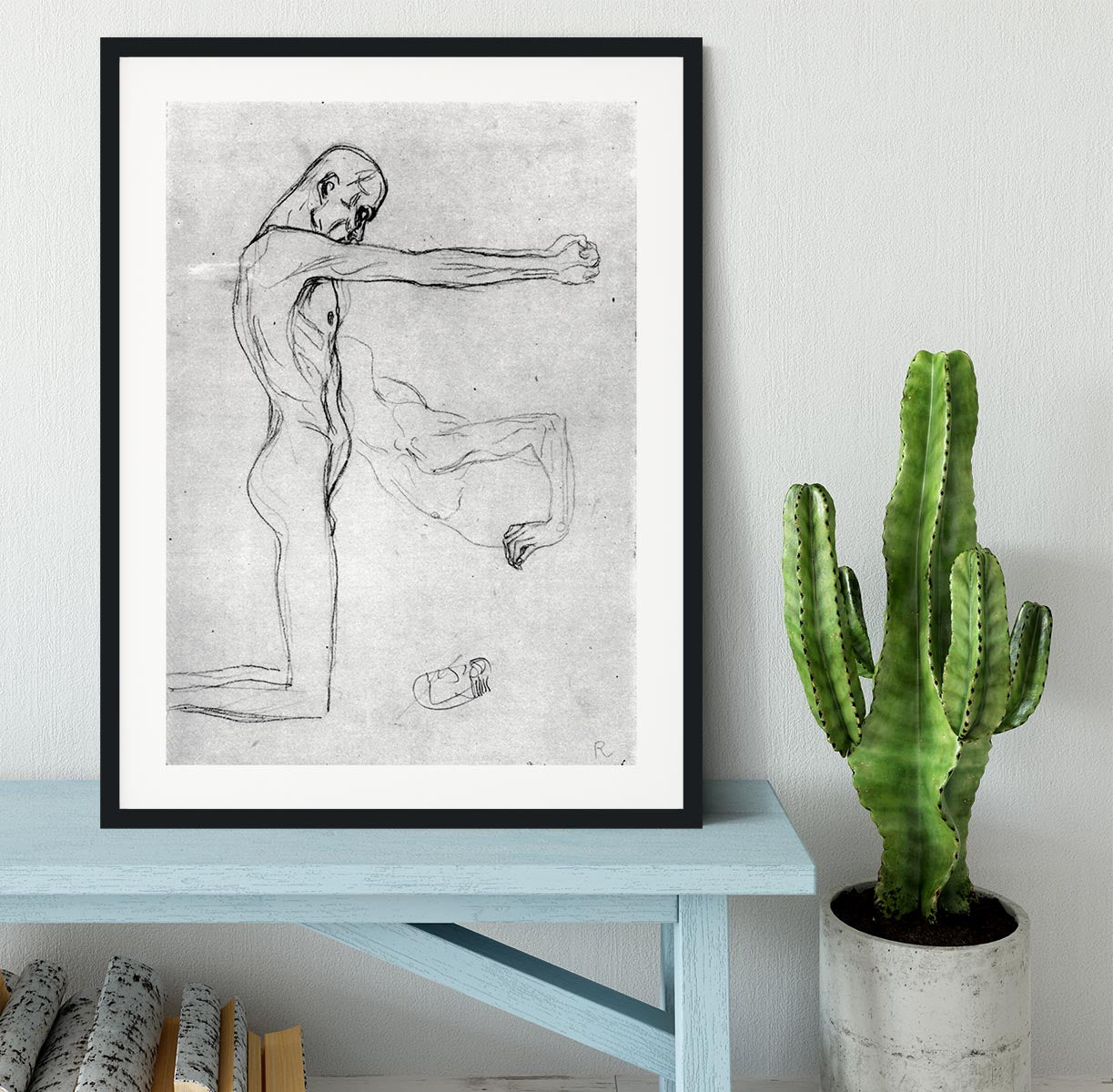 Man with with outstretched arms by Klimt Framed Print - Canvas Art Rocks - 1