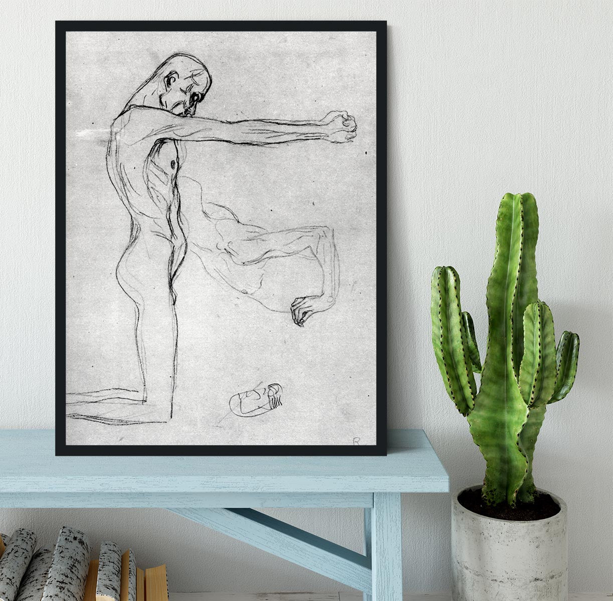 Man with with outstretched arms by Klimt Framed Print - Canvas Art Rocks - 2