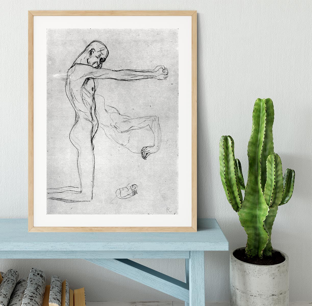 Man with with outstretched arms by Klimt Framed Print - Canvas Art Rocks - 3