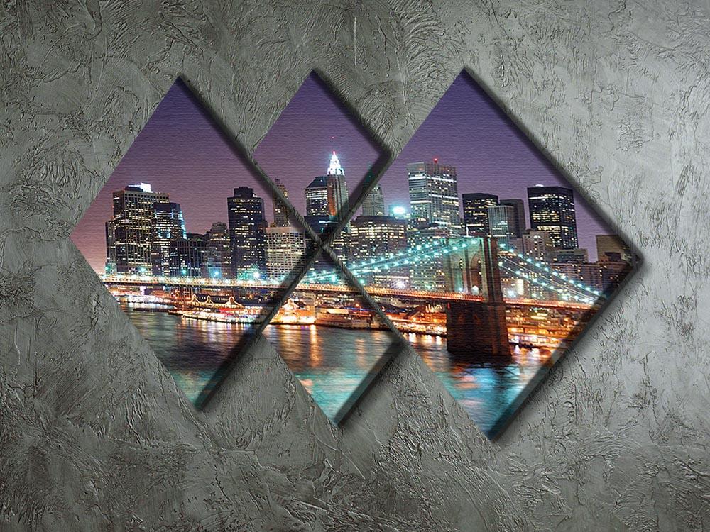Manhattan skyline with skyscrapers over Hudson River 4 Square Multi Panel Canvas  - Canvas Art Rocks - 2
