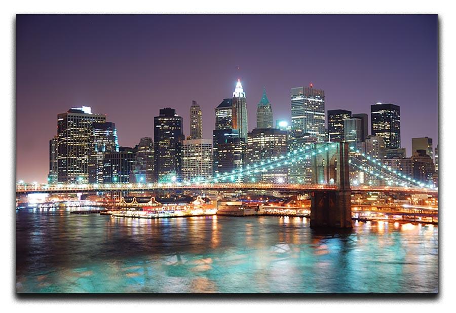 Manhattan skyline with skyscrapers over Hudson River Canvas Print or Poster  - Canvas Art Rocks - 1