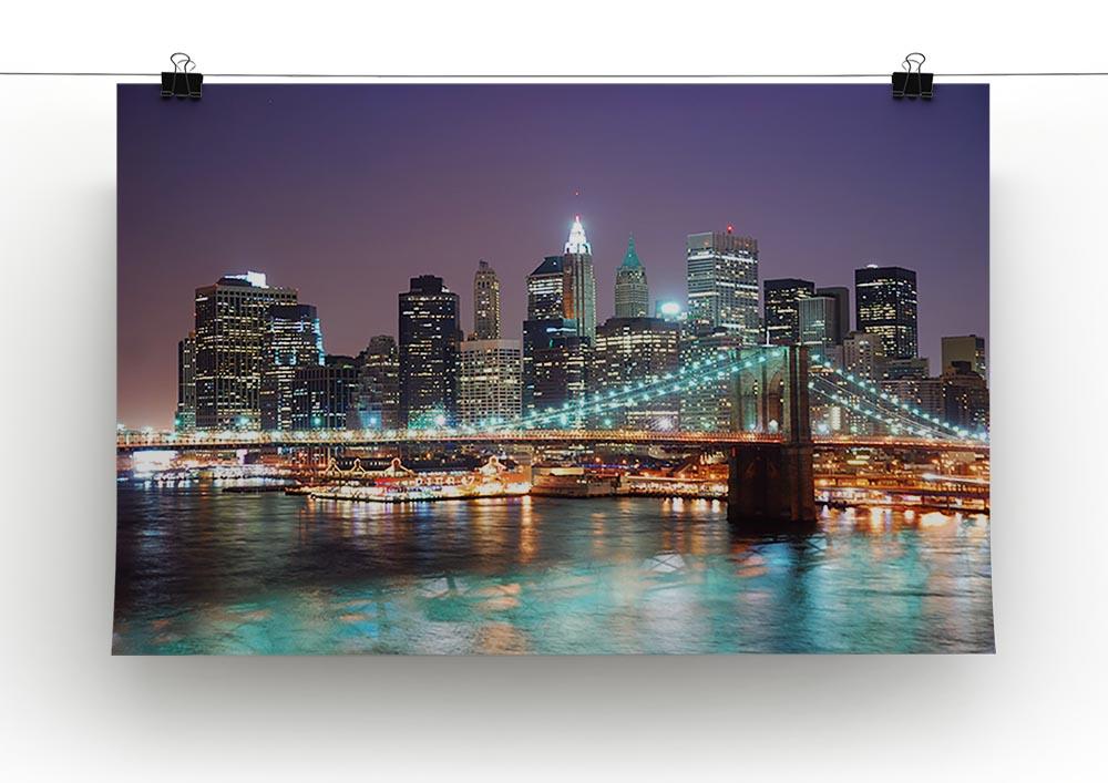 Manhattan skyline with skyscrapers over Hudson River Canvas Print or Poster - Canvas Art Rocks - 2