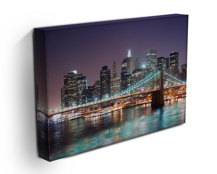 Manhattan skyline with skyscrapers over Hudson River Canvas Print or Poster - Canvas Art Rocks - 3