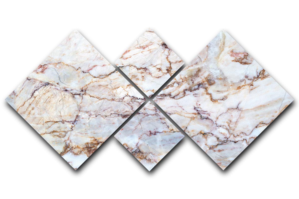 Marble with Brown Veins 4 Square Multi Panel Canvas - Canvas Art Rocks - 1