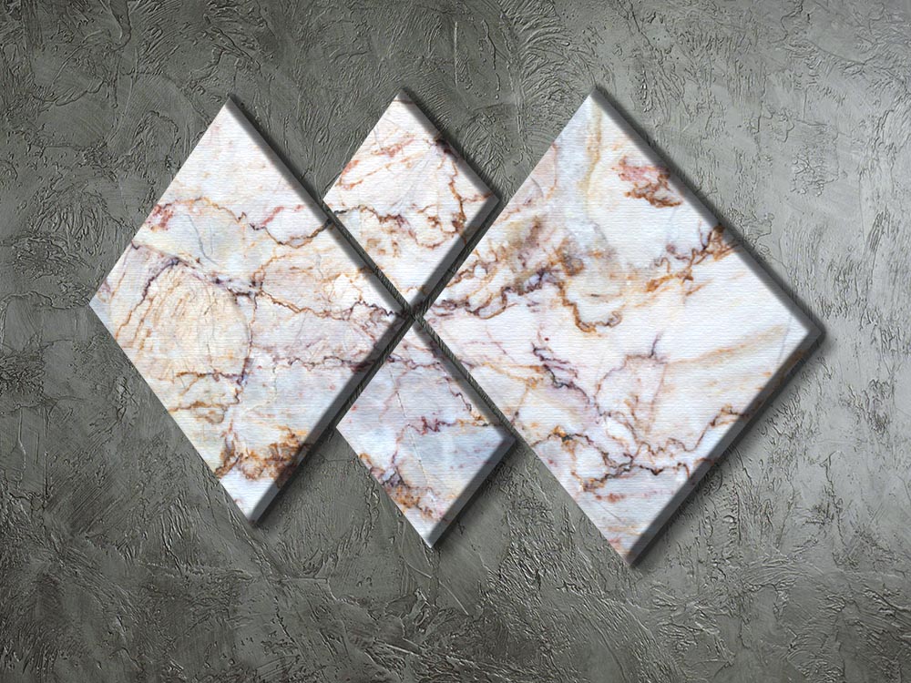 Marble with Brown Veins 4 Square Multi Panel Canvas - Canvas Art Rocks - 2