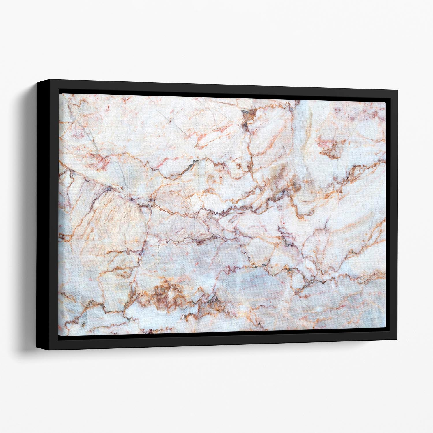 Marble with Brown Veins Floating Framed Canvas - Canvas Art Rocks - 1