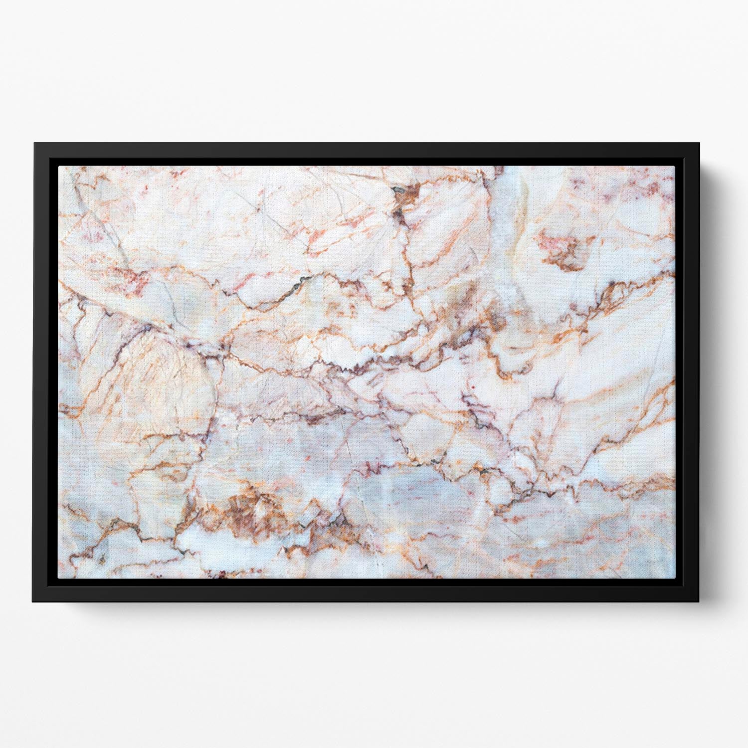 Marble with Brown Veins Floating Framed Canvas - Canvas Art Rocks - 2