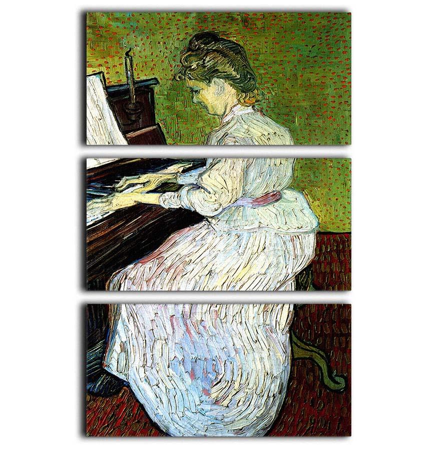 Marguerite Gachet at the Piano by Van Gogh 3 Split Panel Canvas Print - Canvas Art Rocks - 1