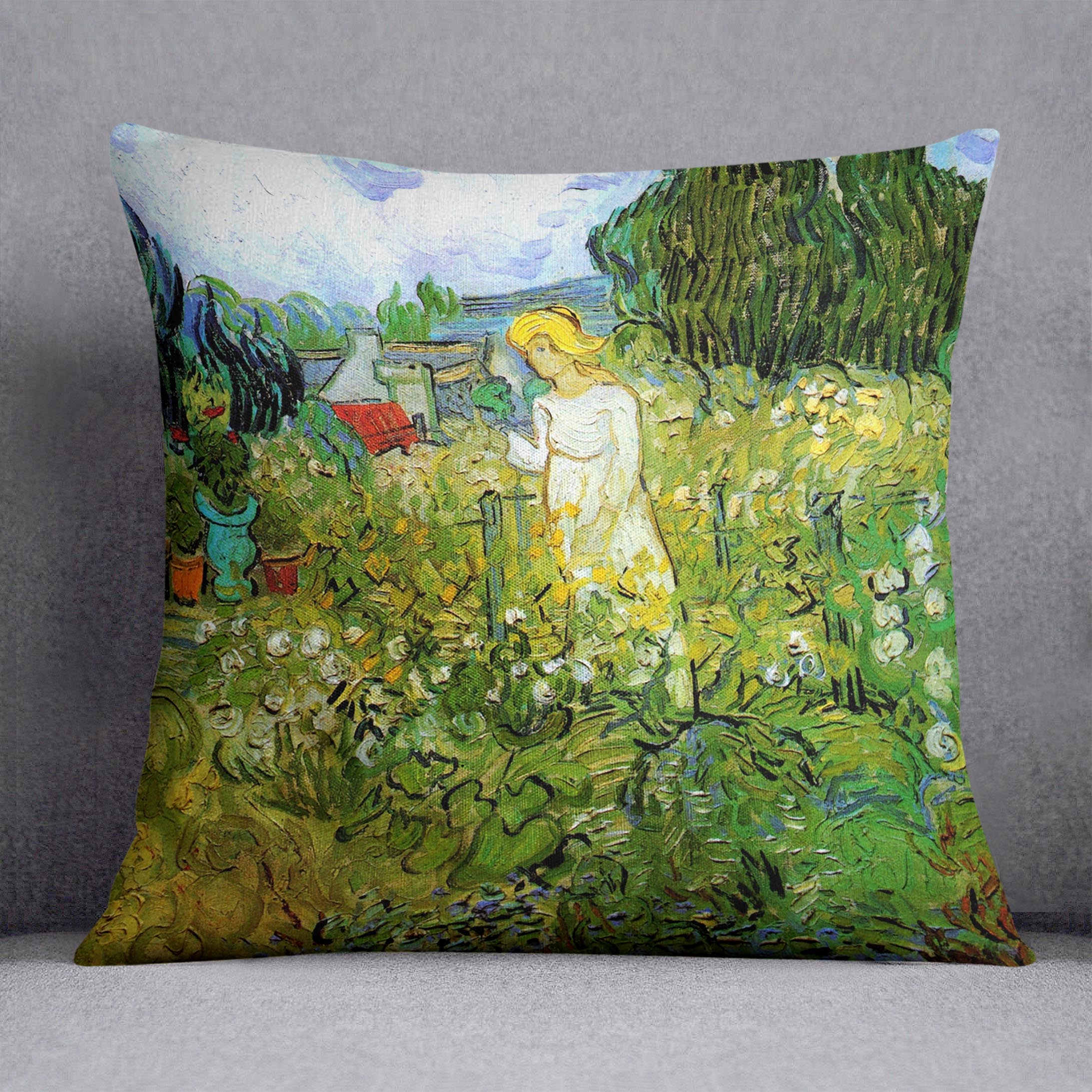 Marguerite Gachet in the Garden by Van Gogh Cushion