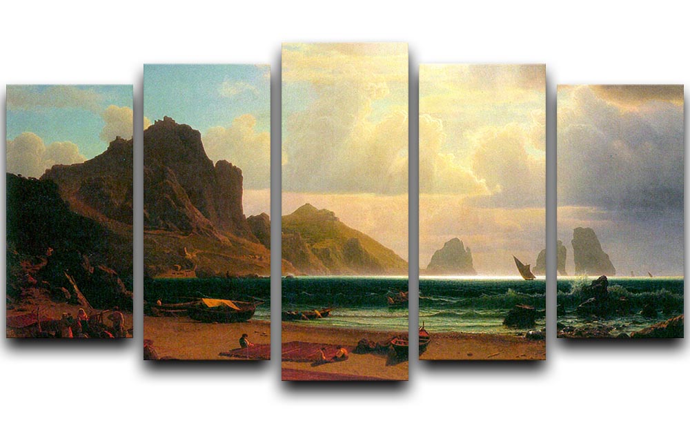 Marina Piccola Capri by Bierstadt 5 Split Panel Canvas - Canvas Art Rocks - 1