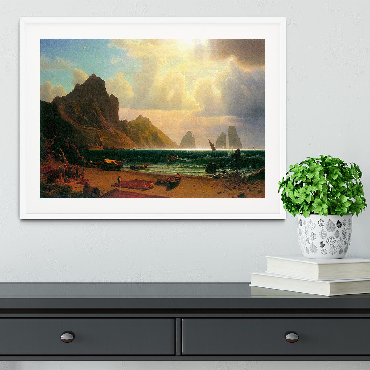 Marina Piccola Capri by Bierstadt Framed Print - Canvas Art Rocks - 5