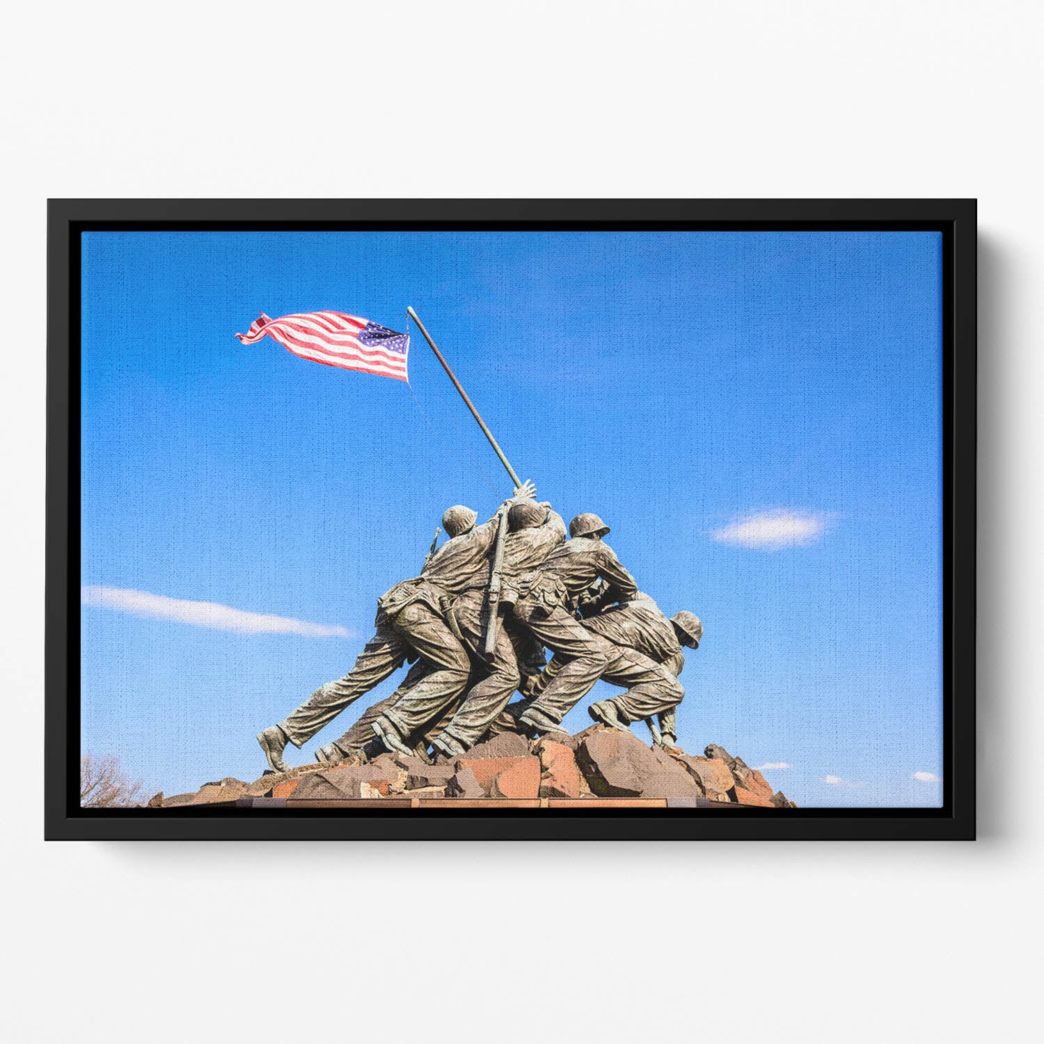 Marine Corps War Memorial at dawn Floating Framed Canvas