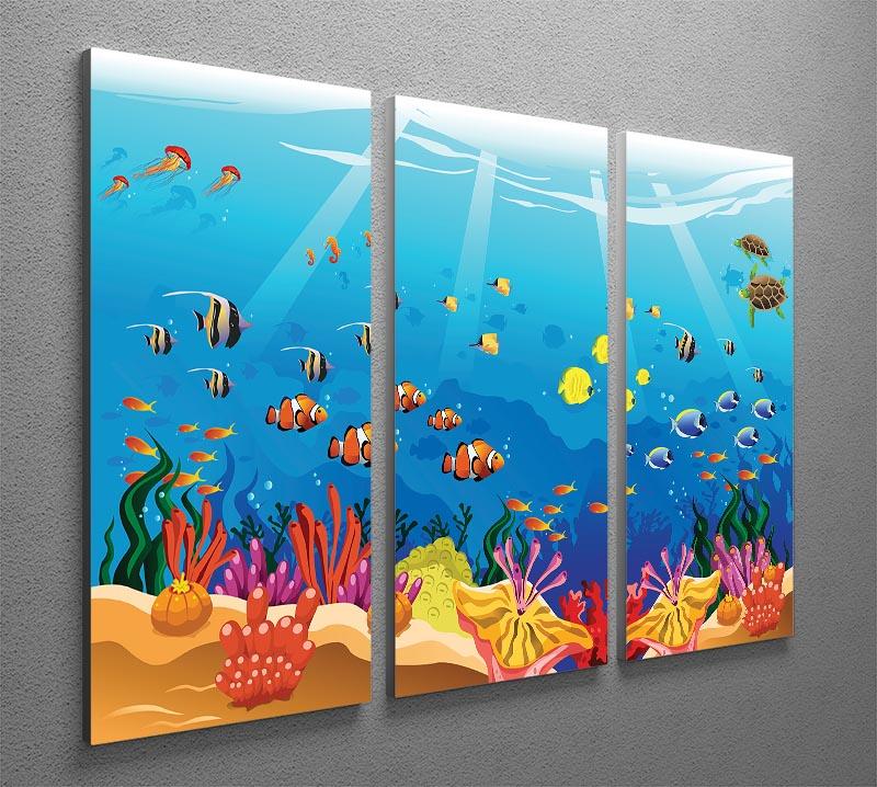 Marine underwater scene 3 Split Panel Canvas Print - Canvas Art Rocks - 2